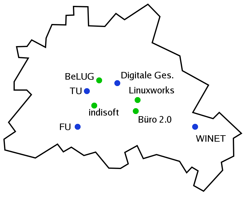Standorte der ersten Veranstaltung in Berlin